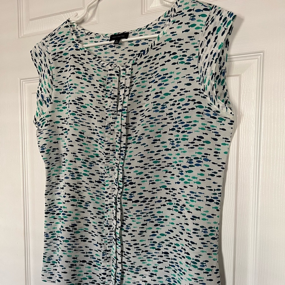 The limited M blue green blouse top - Picture 2 of 3
